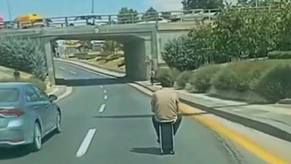Ankara'da bir garip yolculuk! İlginç anlar kamerada...