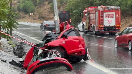 Aydınlatma direğine çarpan otomobilin sürücüsü hayatını kaybetti