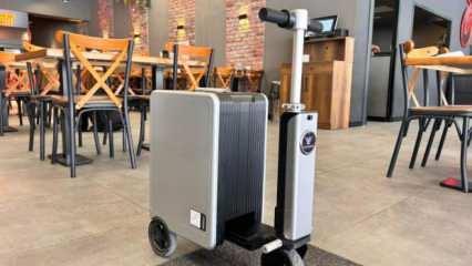 Başkentte scooter valizle paket servisi