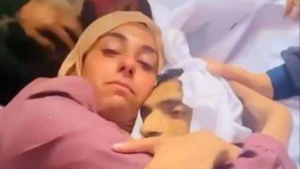 Gazzeli kadının şehit kocasına vedası