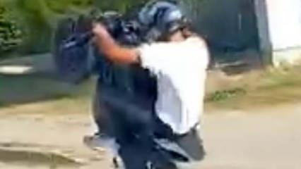 Sinop'ta motosiklet sürücüsü trafikte tehlike saçtı!