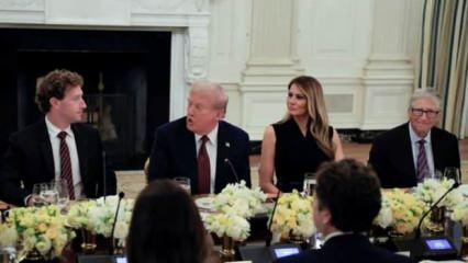 Trump teknolojinin liderleriyle görüntülendi! Elon Musk yemekte yer almadı...