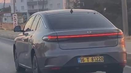 TOGG'un yeni sedan modeli T10F Ayvalık'ta seyir halinde görüntülendi