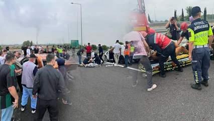 Kuzey Marmara Otoyolu’nda kaza, araç hurdaya döndü! Yaralılar var