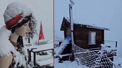 Rize'de kar sürprizi: Kar kalınlığı 20 santimin üzerinde!