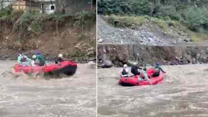 Rize'de şaşkına çeviren görüntü: Selin vurduğu bölgede rafting yaptılar 