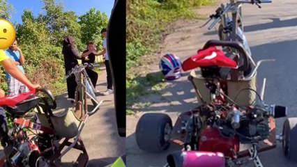 15 yaşındaki Mert’in yaptığı motor jandarma engeline takıldı