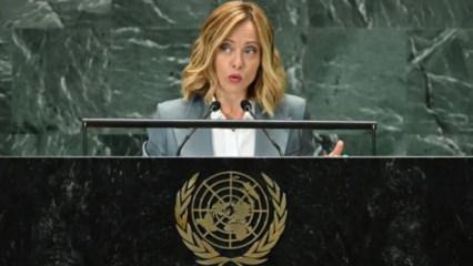 Dünkü Filistin açıklaması tepki çekmişti Meloni BM'de tüm dünyaya ilan etti!