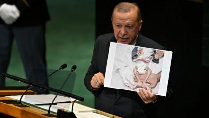 İşte Erdoğan'ın BM'de gösterdiği fotoğraflar