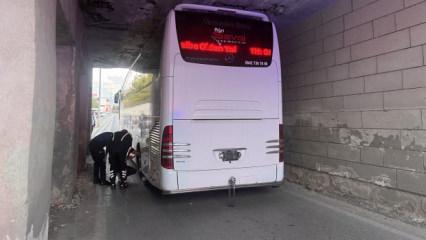 3. Lig ekibinin otobüsü deplasmanda alt geçide sıkıştı