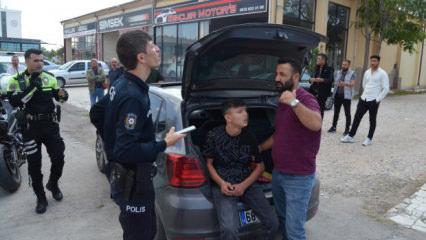 Aksaray’da ‘dur' ihtarına uymayan sürücü, 14 yaşındaki çocuk çıktı