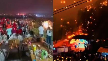 Çin'de havai fişek faciası! Ateş yağmuru kameralara yansıdı!