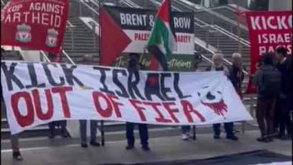 İngilizler Wembley'i çevreledi: 'İsrail'i FIFA'dan atın'