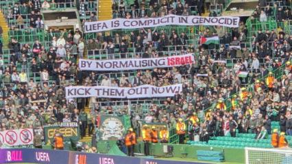 İskoçlar, Avrupa maçında UEFA'ya tepki gösterdi! "İsrail'i hemen atın"