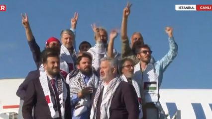 İsrail'in alıkoyduğu 36 Türk İstanbul'da! İşte ilk görüntüler
