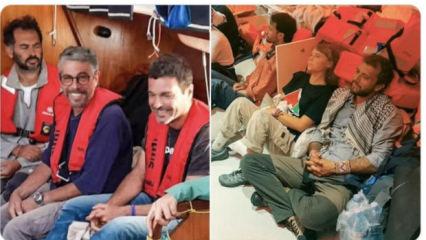 Kare kare alıkonulan Sumud yolcuları! İlk görüntüler geldi