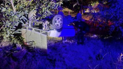 Polisten kaçan otomobil şarampole uçtu