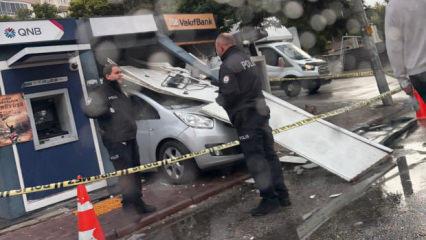 Ankara'da otomobil ATM'ye daldı