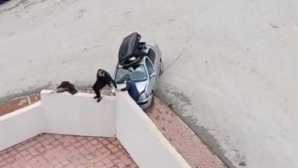 Aracını husumetli olduğu kişilerin üzerine sürdü