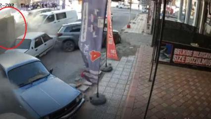 Malatya'da kamyonun 15 araca çarptığı kaza kamerada