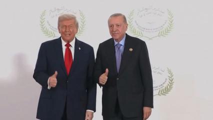 Başkan Erdoğan, Trump ile Mısır'da görüştü! Dikkat çeken anlar