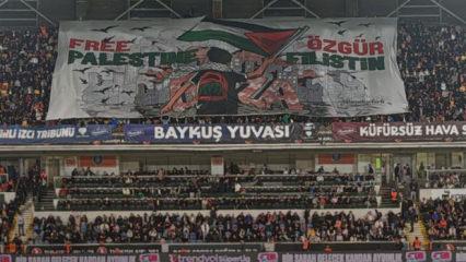 Başakşehir-Galatasaray maçına damga vuran Filistin pankartı