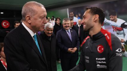Başkan Erdoğan, Milli futbolcuları tek tek tebrik etti