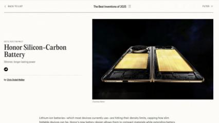  HONOR, prestijli TIME Best Inventions 2025 Ödülleri'nde iki ödül kazandı