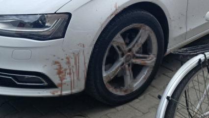 Araç tekerindeki kan polisi harekete geçirdi! Gerçek kısa sürede ortaya çıktı