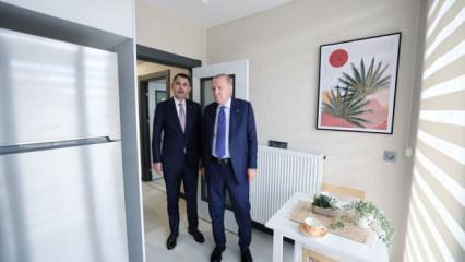 Cumhurbaşkanı Erdoğan Yüzyılın Konut Projesi'ni tanıtan örnek daireyi inceledi