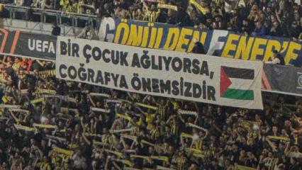 Fenerbahçe taraftarından Filistin için anlamlı pankart