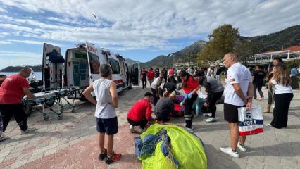 Fethiye'de yamaç paraşütleri havada çarpıştı!