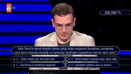 Milyonere damga vuran Fatih Terim sorusu! 200 bin TL'lik risk aldı