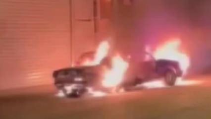 Sanayi sitesinde 5 araç kundaklandı!