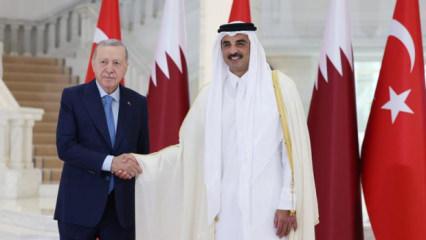 Son dakika...Cumhurbaşkanı Erdoğan, Katar Emiri Al Sani ile bir araya geldi