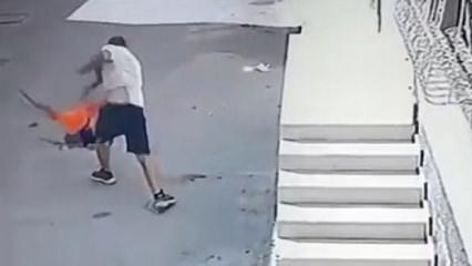 Akılalmaz olay! Çocuğu bacağından tutup yere fırlattı