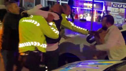 Alkollü sürücü ve yakınları önce polise saldırdı sonra ağladı!