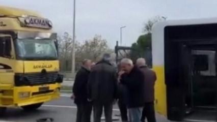 Büyükçekmece'de feci kaza! Kamyon İETT otobüsüne çarptı: 9 yaralı