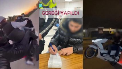 Düzce’de trafikte tehlikeli hareketler yapan 2 motosiklet sürücüsüne ceza