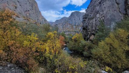 Kazankaya Kanyonu'nda sonbahar güzelliği yaşanıyor