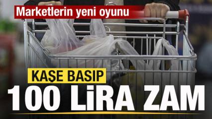 Marketlerin bir oyunu daha deşifre oldu! Kaşe basıp 100 lira zam yapıyorlar