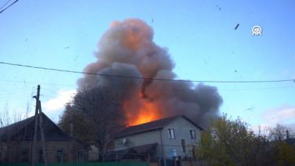 Rusya'nın Ukrayna'ya İHA'larla saldırdığı an kamerada