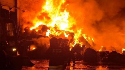 Samsun'da geri dönüşüm fabrikasında yangın