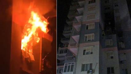 Antalya'da korku dolu anlar! 15 katlı binadaki daire küle döndü