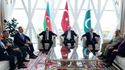 Başkan Erdoğan, Aliyev ve Şerif ile görüştü