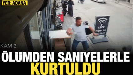 Ölümden kıl payı kurtuldu: O anlar güvenlik kamerasında
