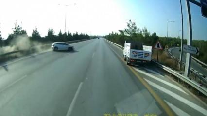 Otobanda ölümcül hata: Bir anda durdu, olanlar oldu!