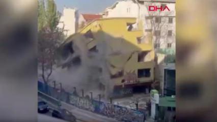 Ankara'da kontrollü yıkım sırasında bina çöktü