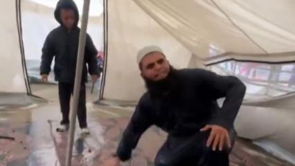 Çadırları sular altında kalan Gazzeli babanın feryadı: Sesimizi duyun