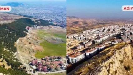 Deprem bölgesinde yaşanan değişim görüntülendi